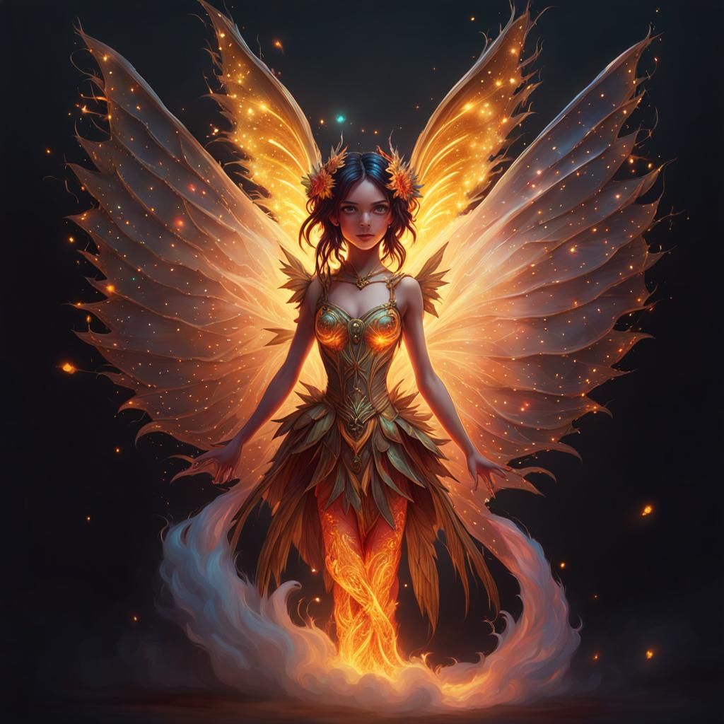 Fiery fairy - AI Generated Artwork - NightCafe Creator