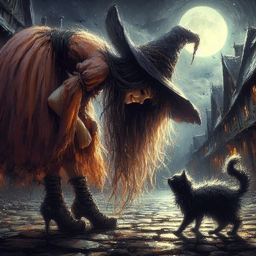 A Witch and her Cat  by @Rosie