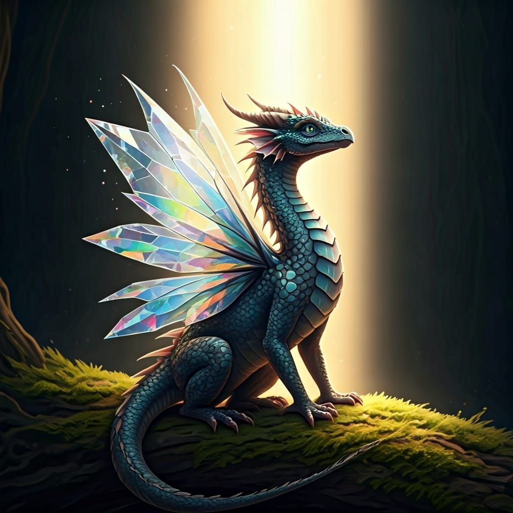 Dragon with prism wings  by @M