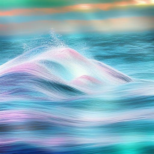 Ocean waves of satin, flawless, dramatic opalescent, mermaid...