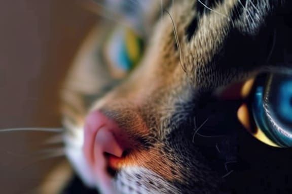 Weird blind cat