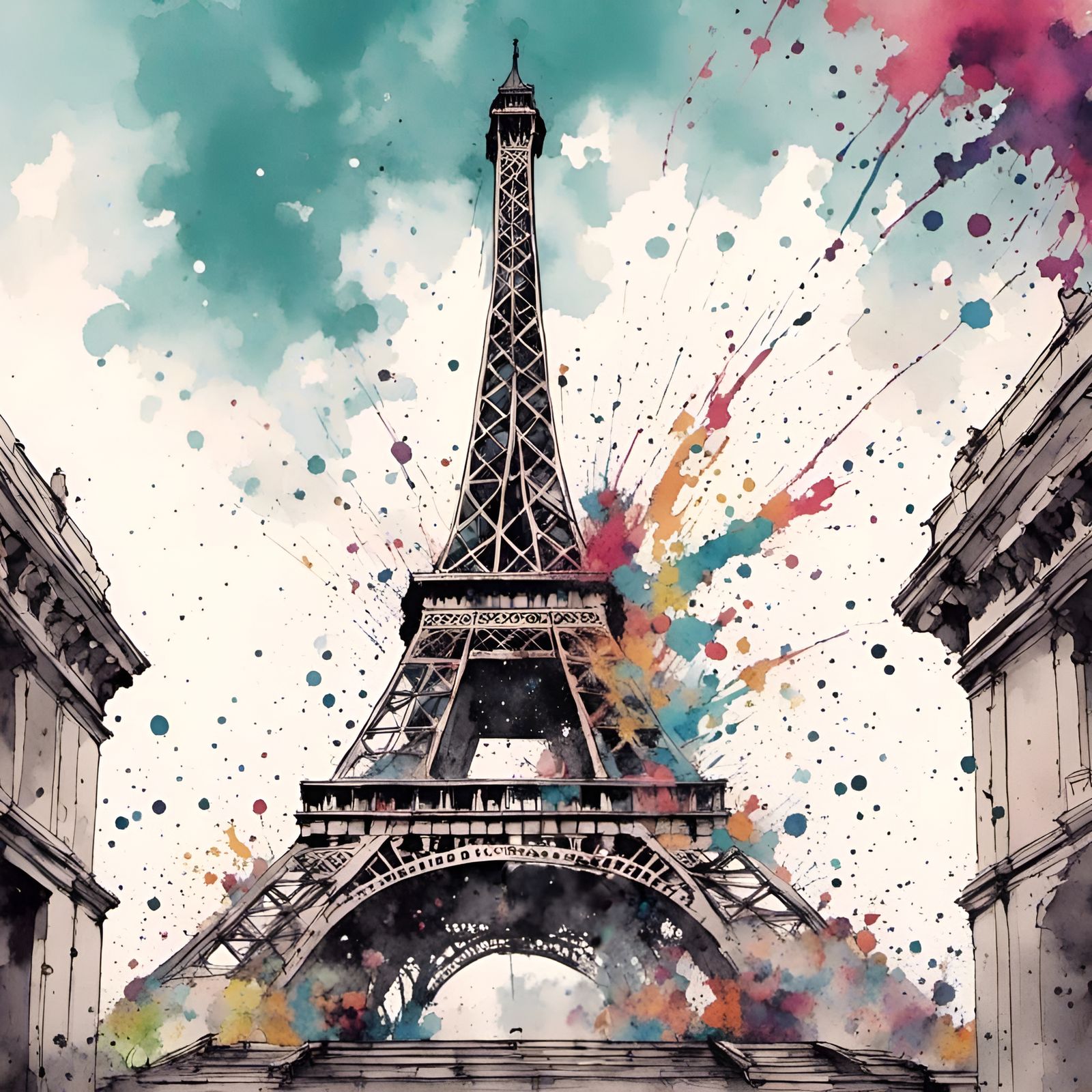 the Eiffel tower  <lora:FountainPen:1.0>