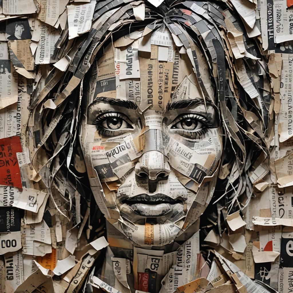 Collage art. newspaper