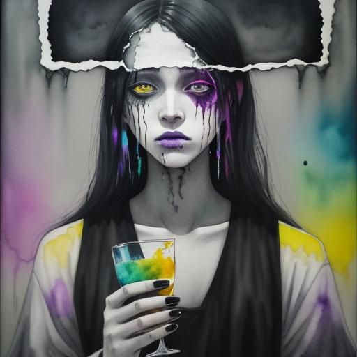 Emo Lemonade , a black glass in The silence of grey concrete...