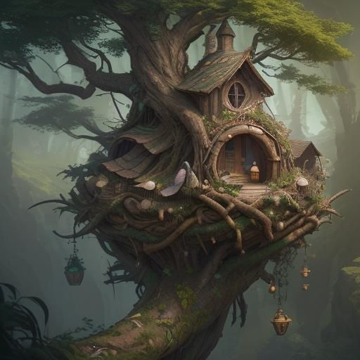 Gnome home in the trees