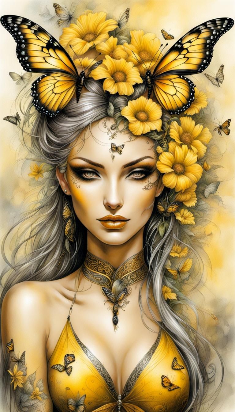 Yellow - very colorful butterfly.