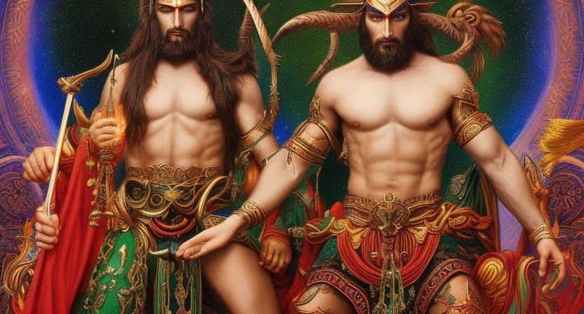attractive male Pan divine horned god cinematic photo still ...