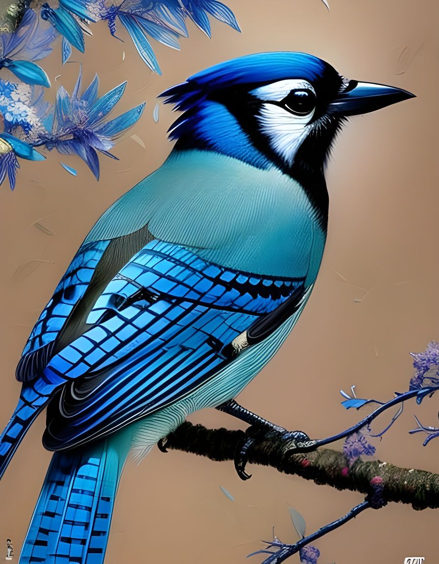 Beautiful Blue Jay - AI Generated Artwork - NightCafe Creator
