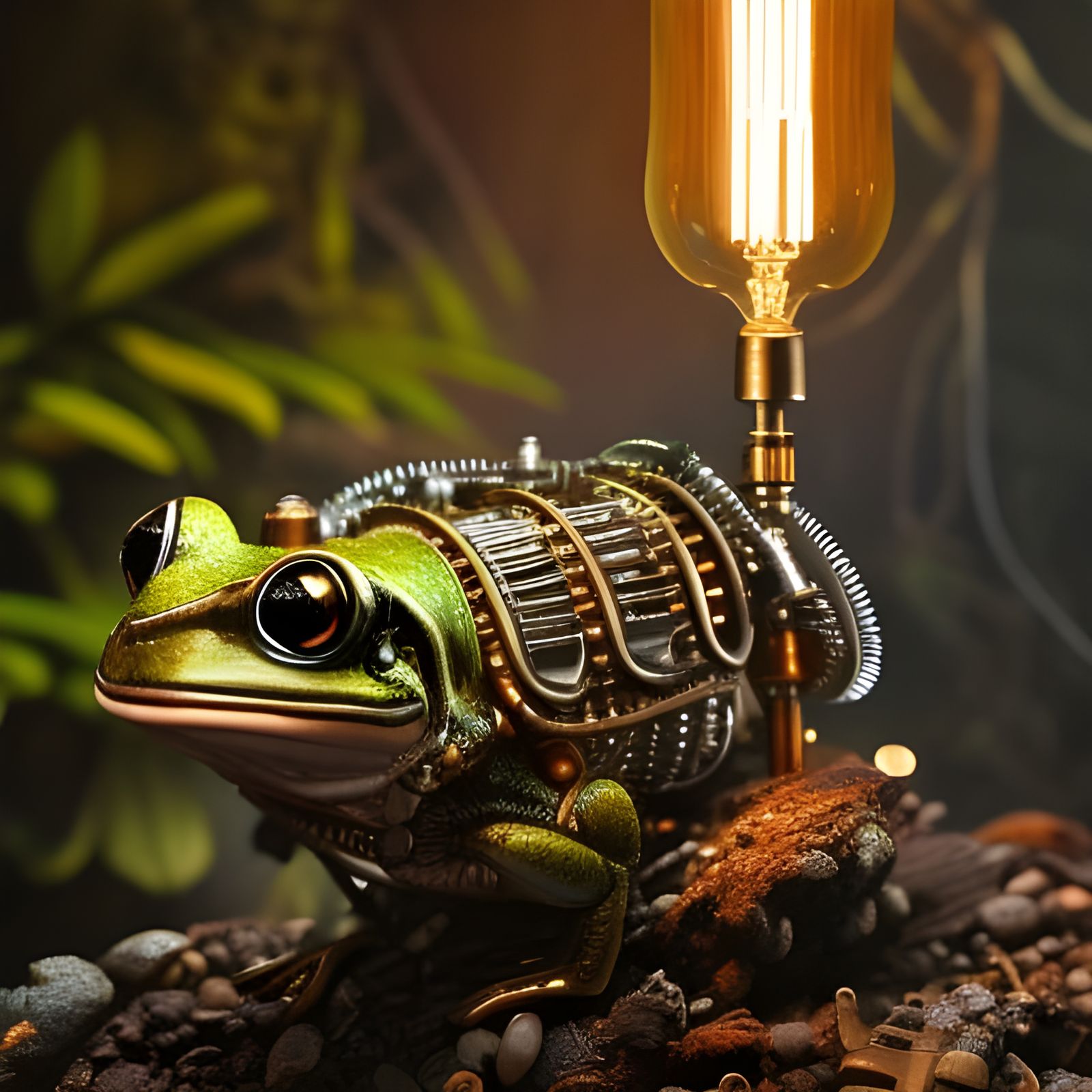 Steamy, the steampunk frog  by @Sir_Gray