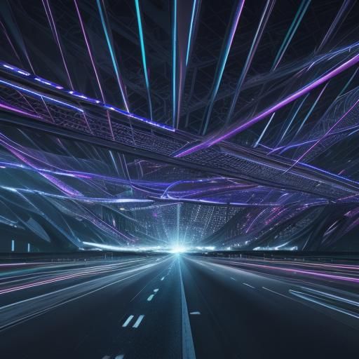 Surreal Infinite Highway Interchange in Detailed Digital Art