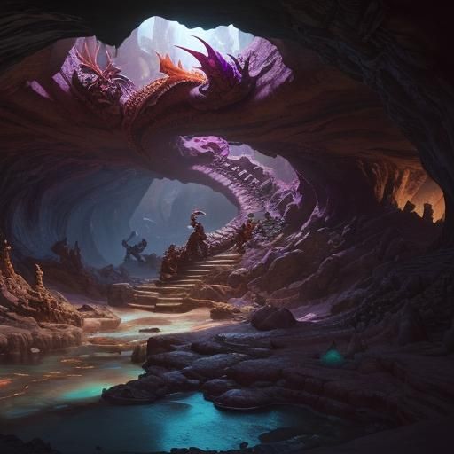 Dragon cavern - AI Generated Artwork - NightCafe Creator