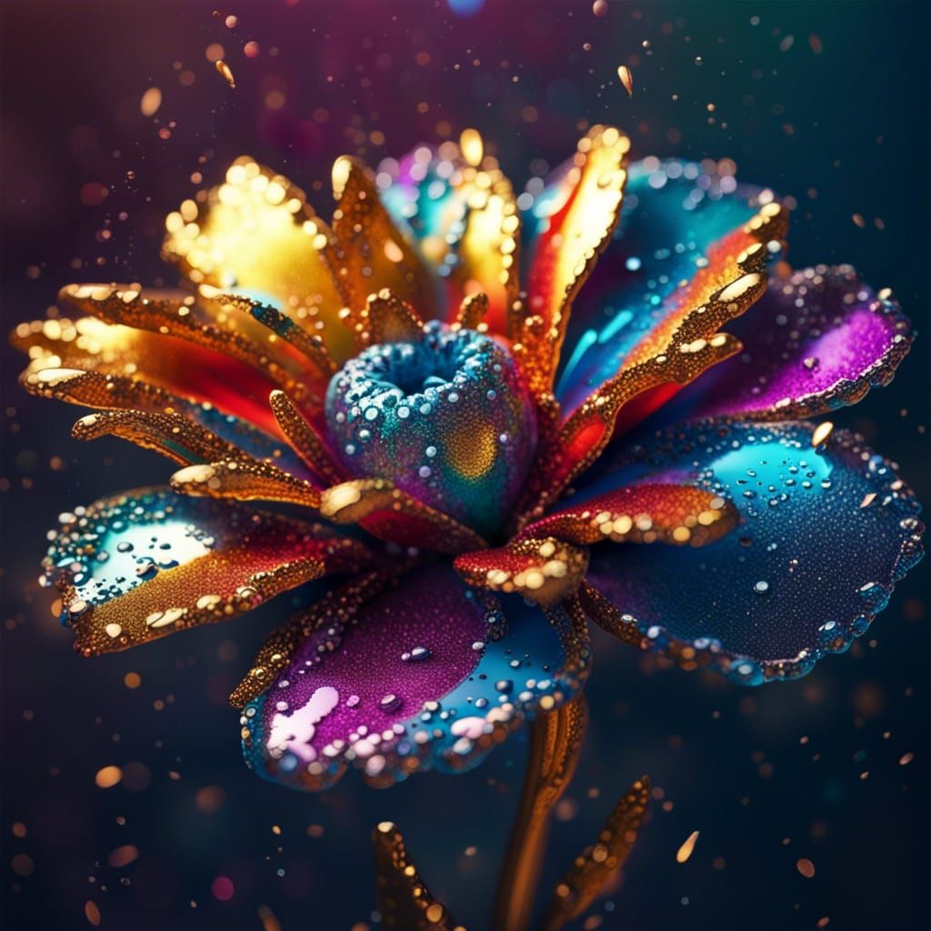 Colourful glittery flower