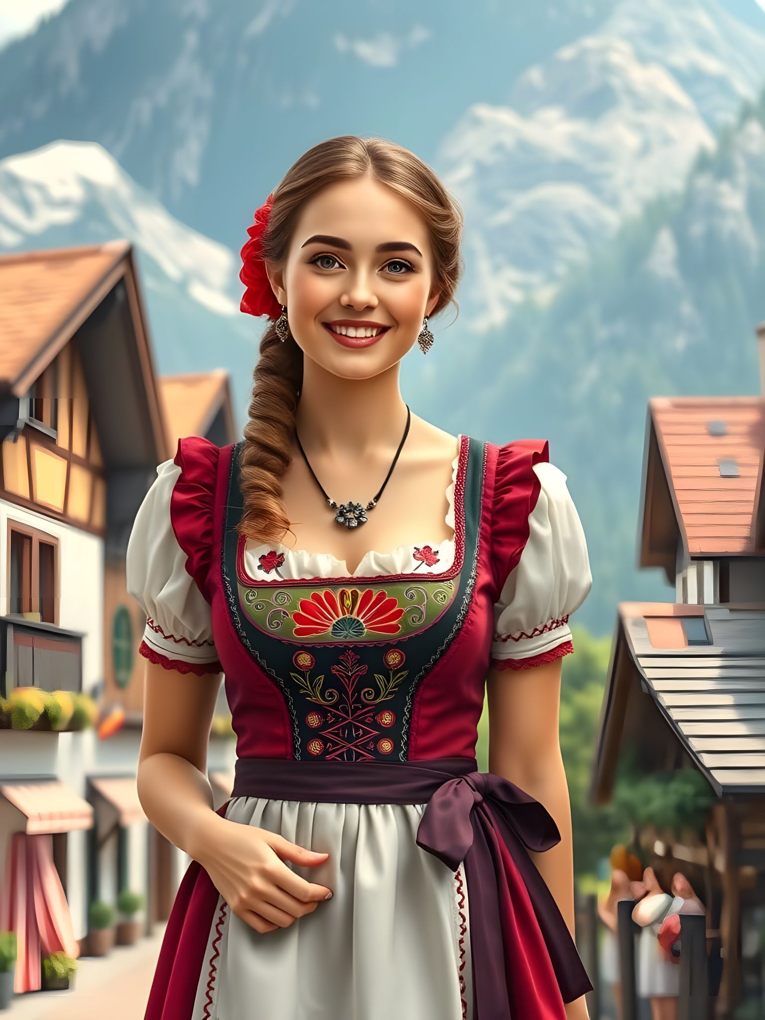 Franziska Dressed in a Dirndl for Oktoberfest  by @Gary Murakami