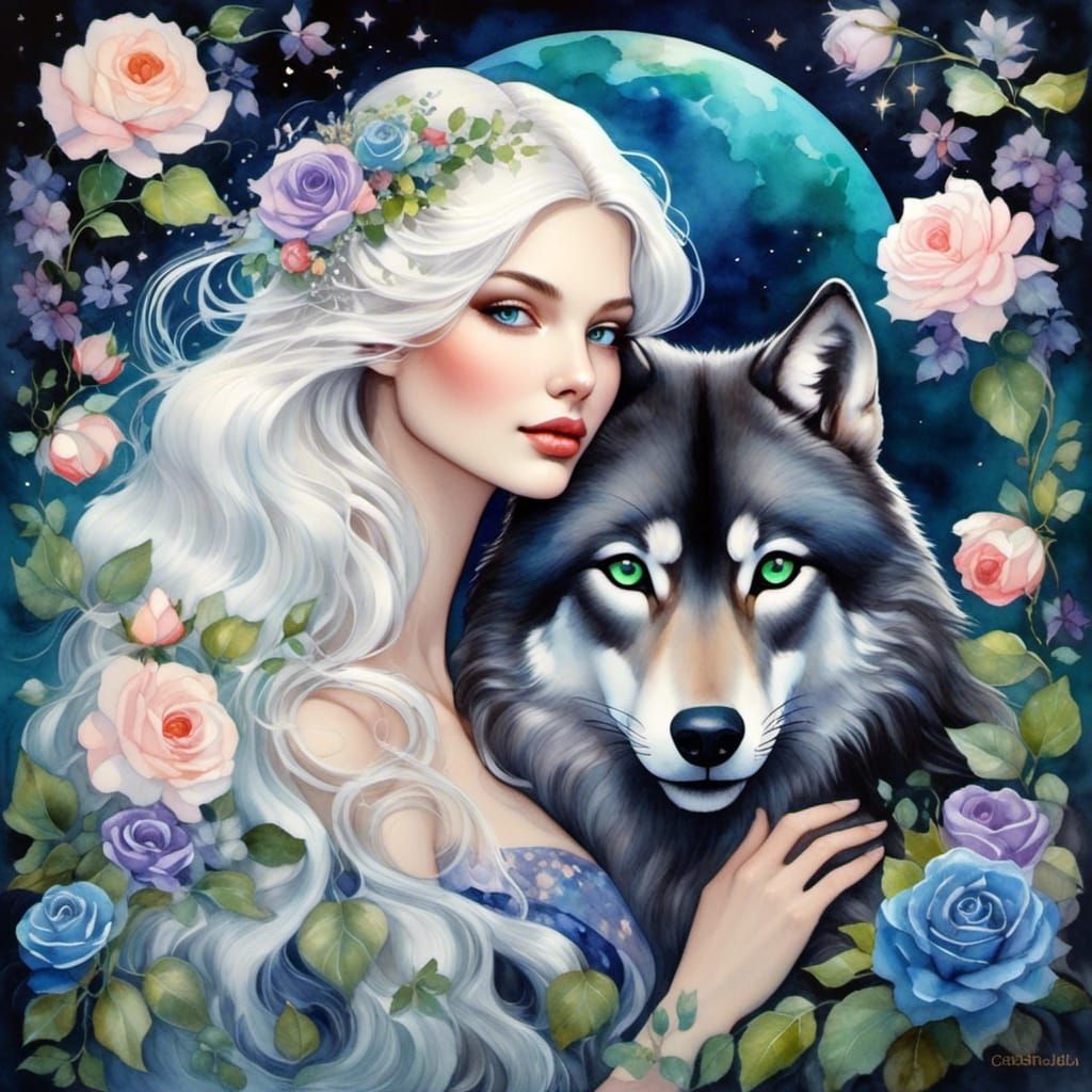 <lora:ANTONIA:1.0> Beautiful woman with long soft white hair...