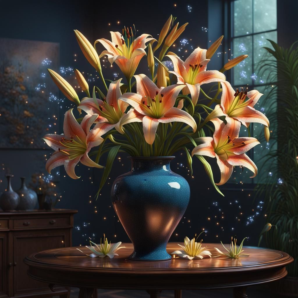Flower Vase Still Life: Lillies 2