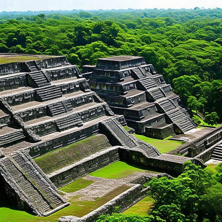 Ancient Mayan city in rainforest