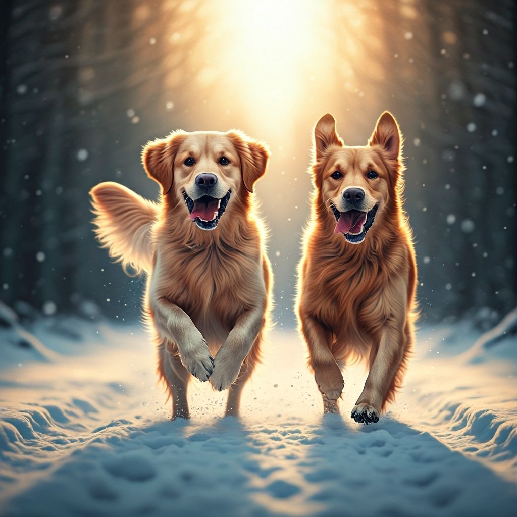 My dogs love playing in the snow   by @Alex Abernathy