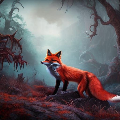 zombified fox - AI Generated Artwork - NightCafe Creator