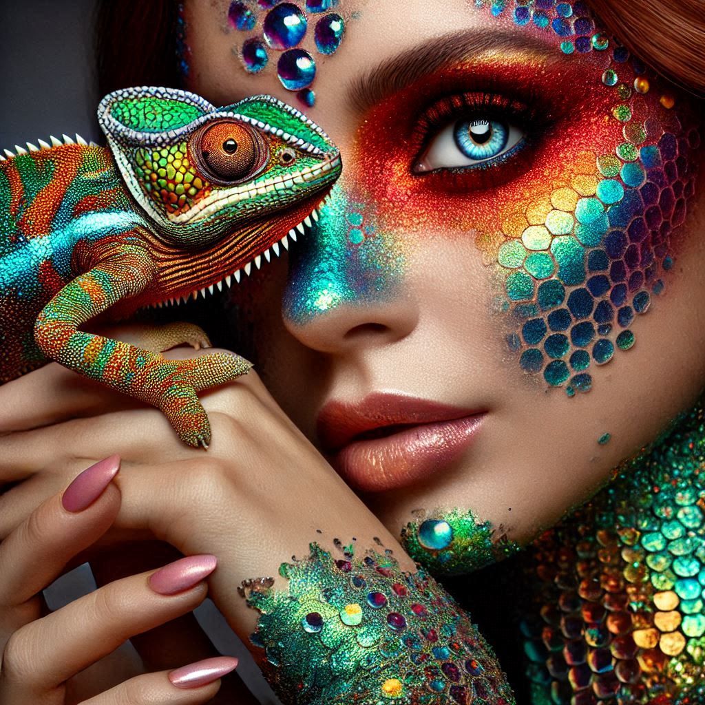 Reptile skin woman