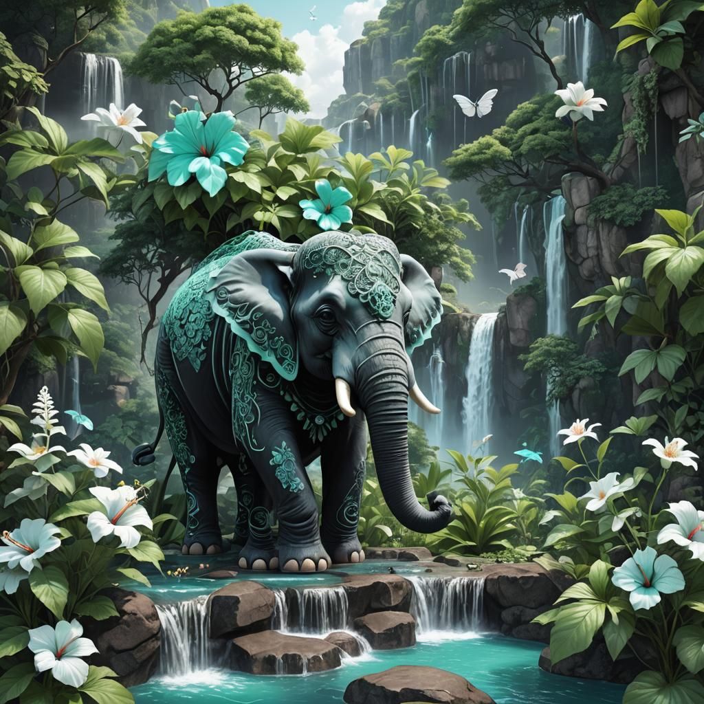 waterfall iridecent white aqua green mint green blue black l...