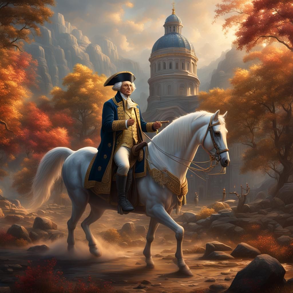 George Washington in a mythic portrait - AI Generated Artwork ...