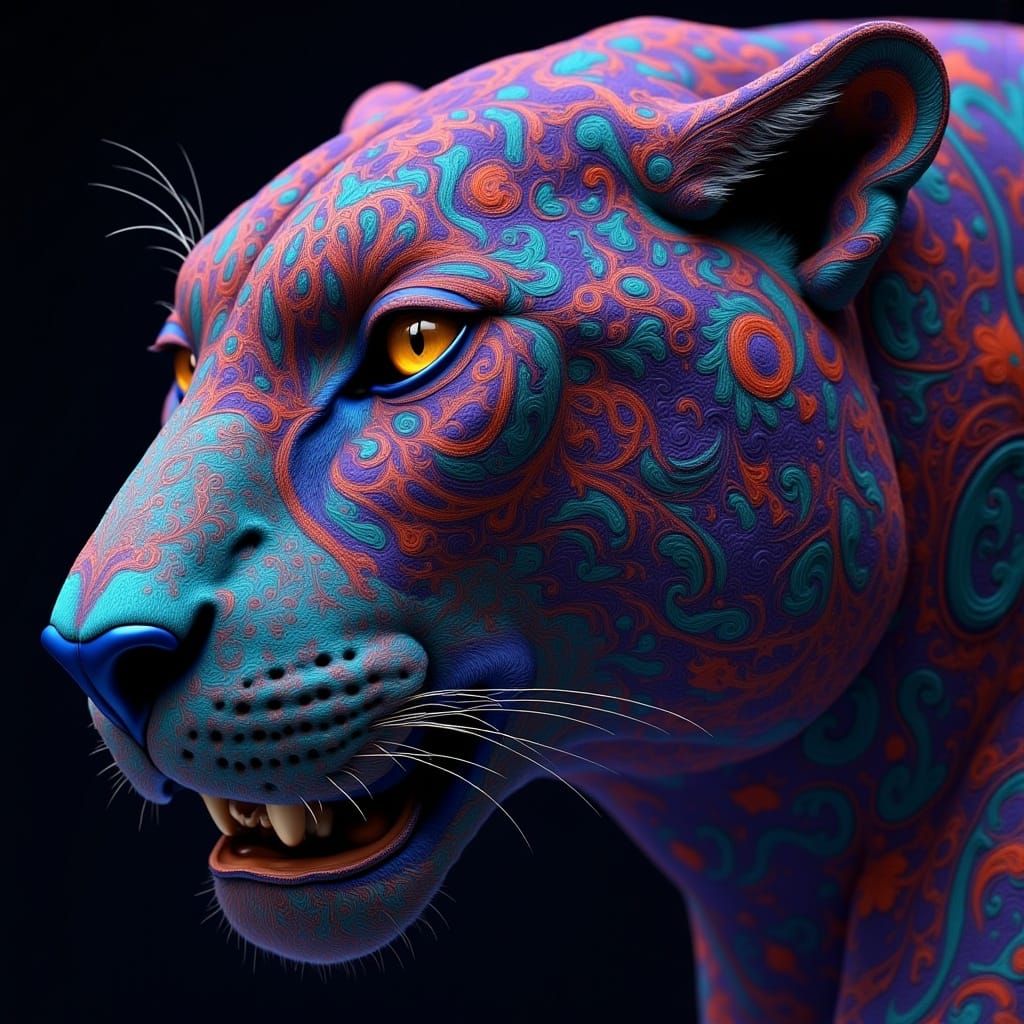 A paisley jaguar close up <lora:Paisley Powers II:1.0> 