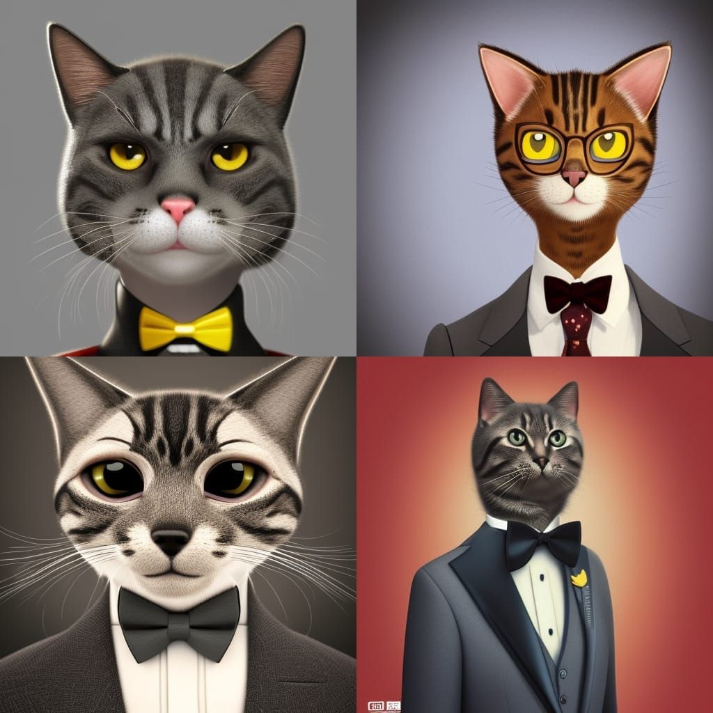 cat wearing a suit - AI Generated Artwork - NightCafe Creator