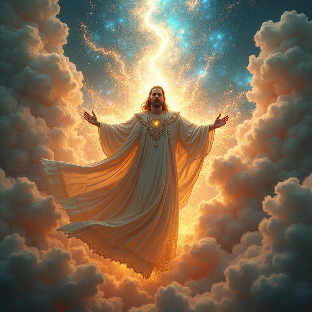 God creating universe through cosmic energy