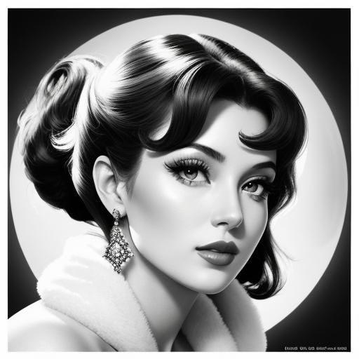 Classic Pin-up B&w - AI Generated Artwork - NightCafe Creator