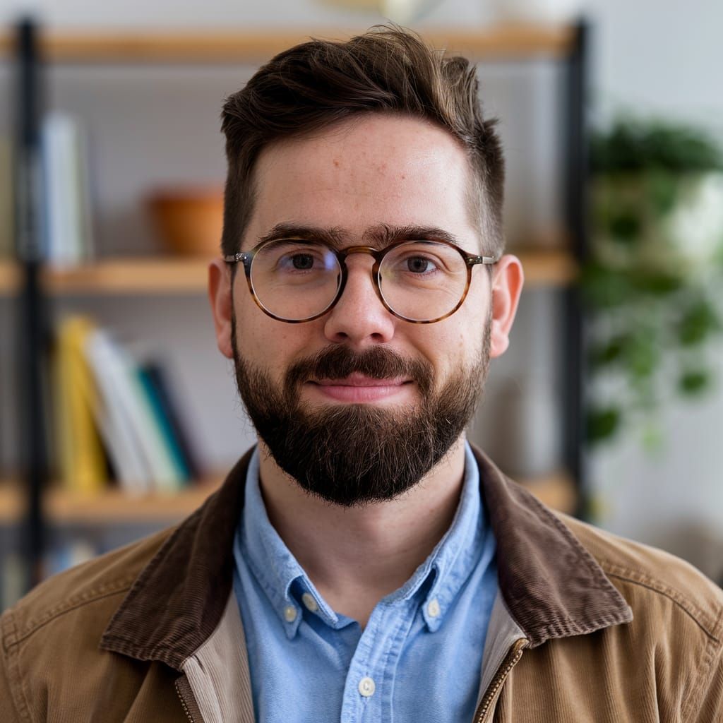 Man with Beard and Glasses Portrait