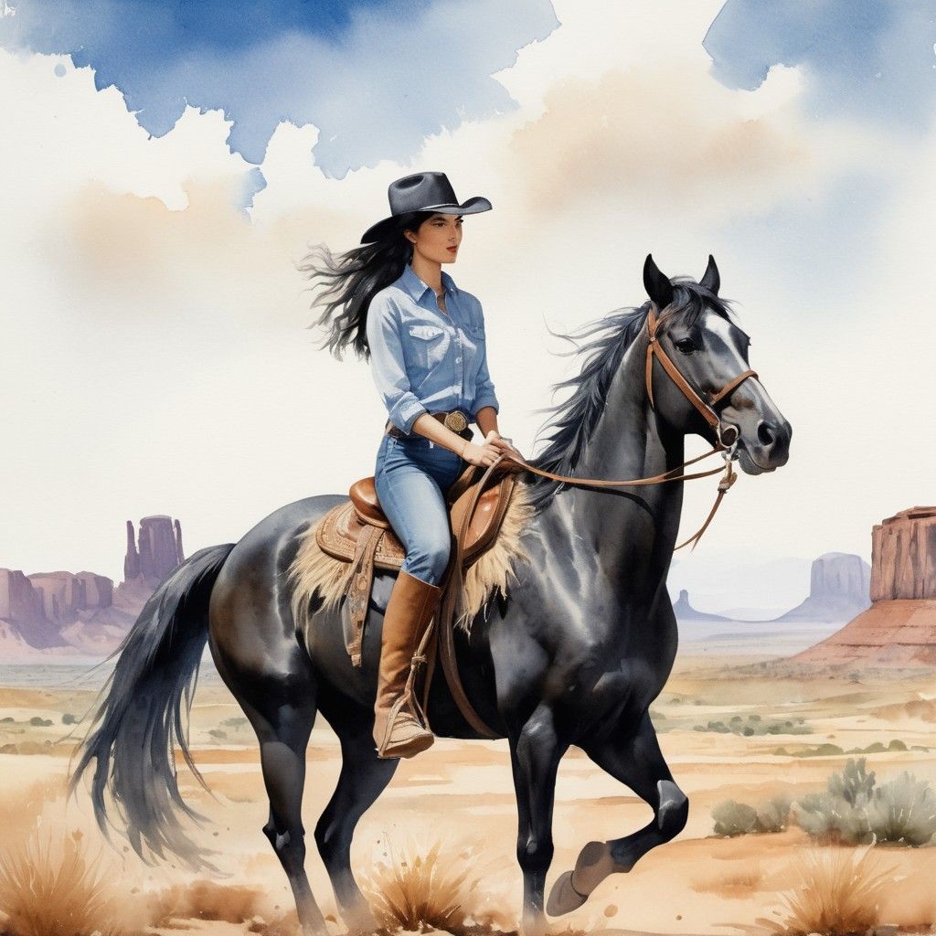 "Riding the Rez" Watercolor