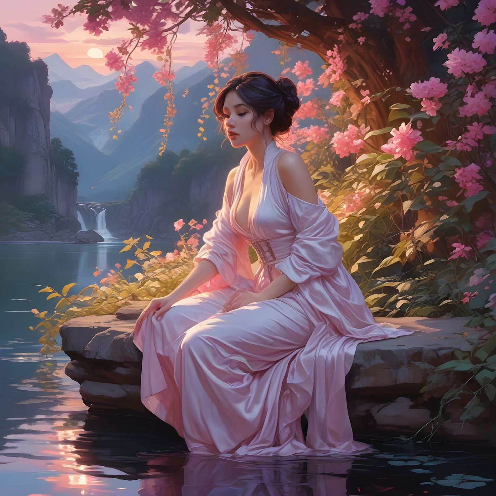 Dreamlike Fantasy Landscape at Twilight