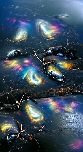 black sky galaxies iridescent