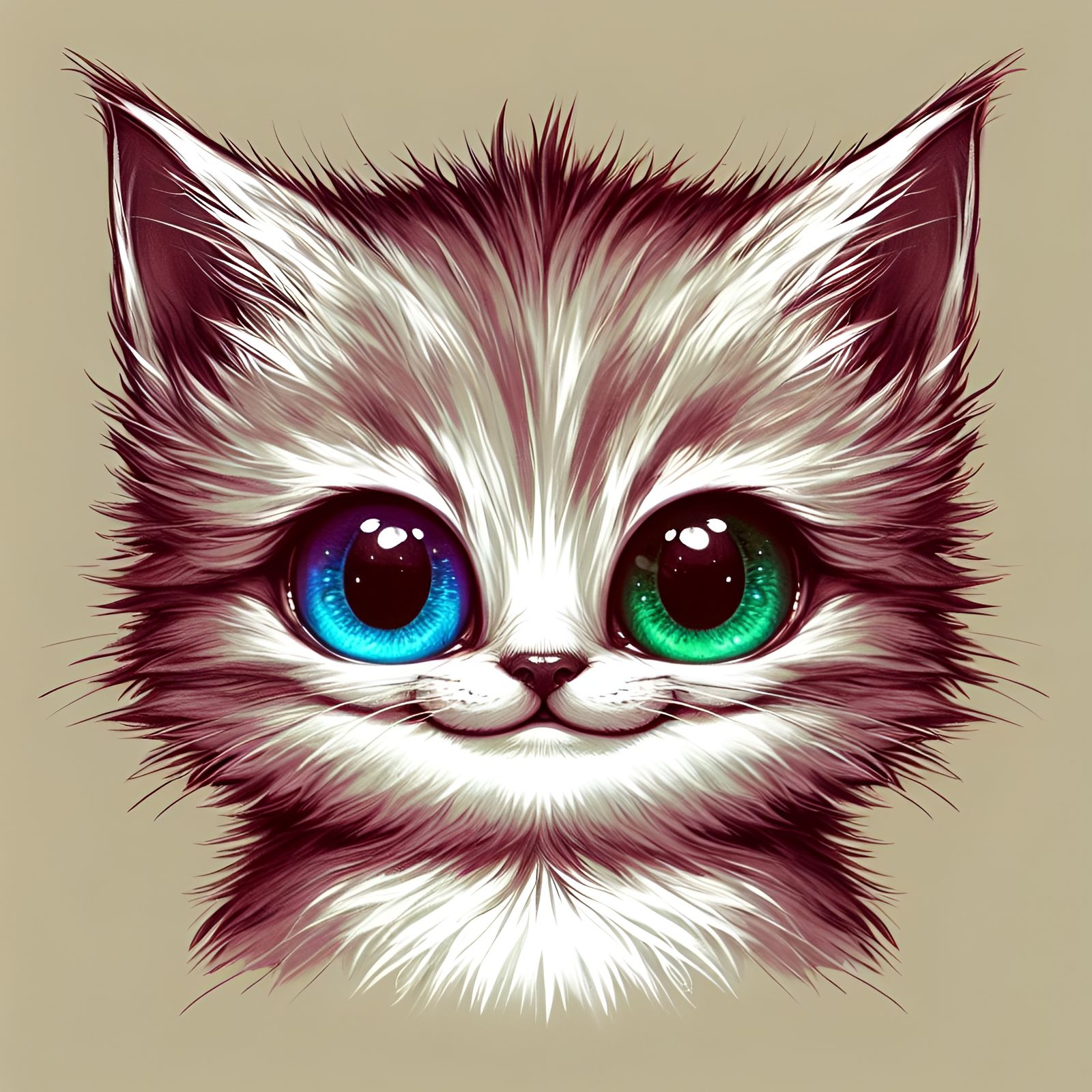 a snarky kitten with different colored eyes