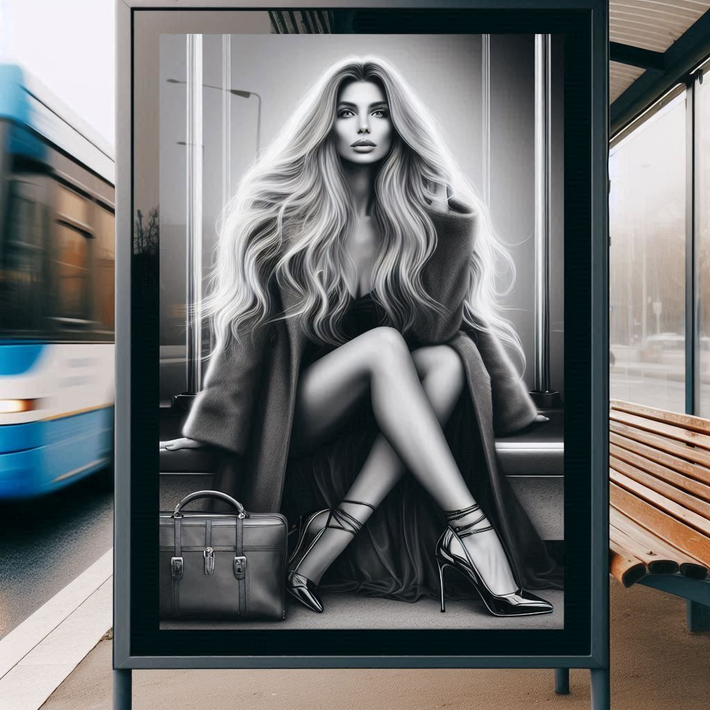 Poster at a bus stop