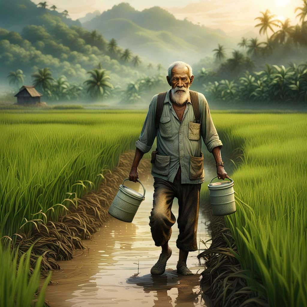 paddy field worker  by @Newbie_Creator24