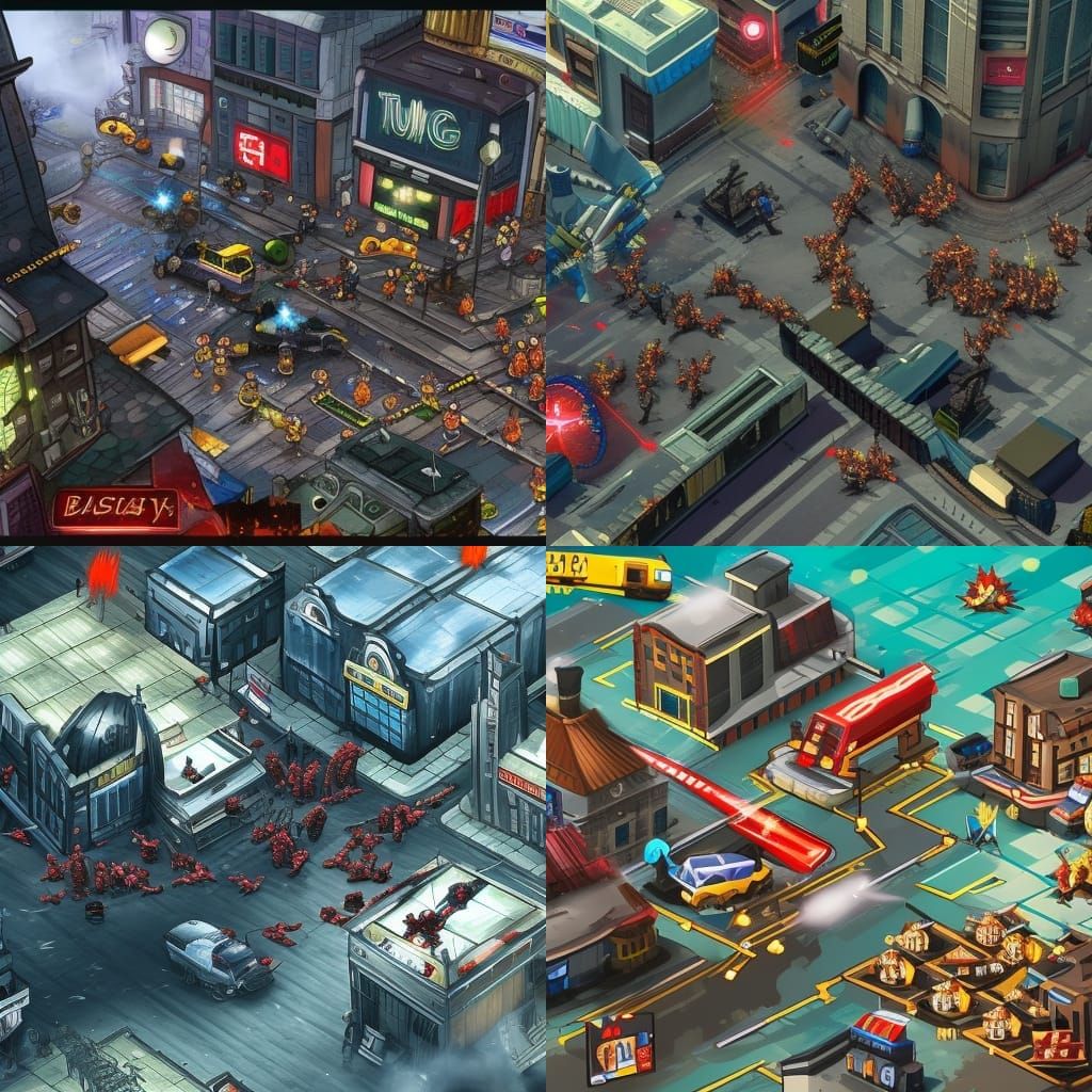 battle in city
