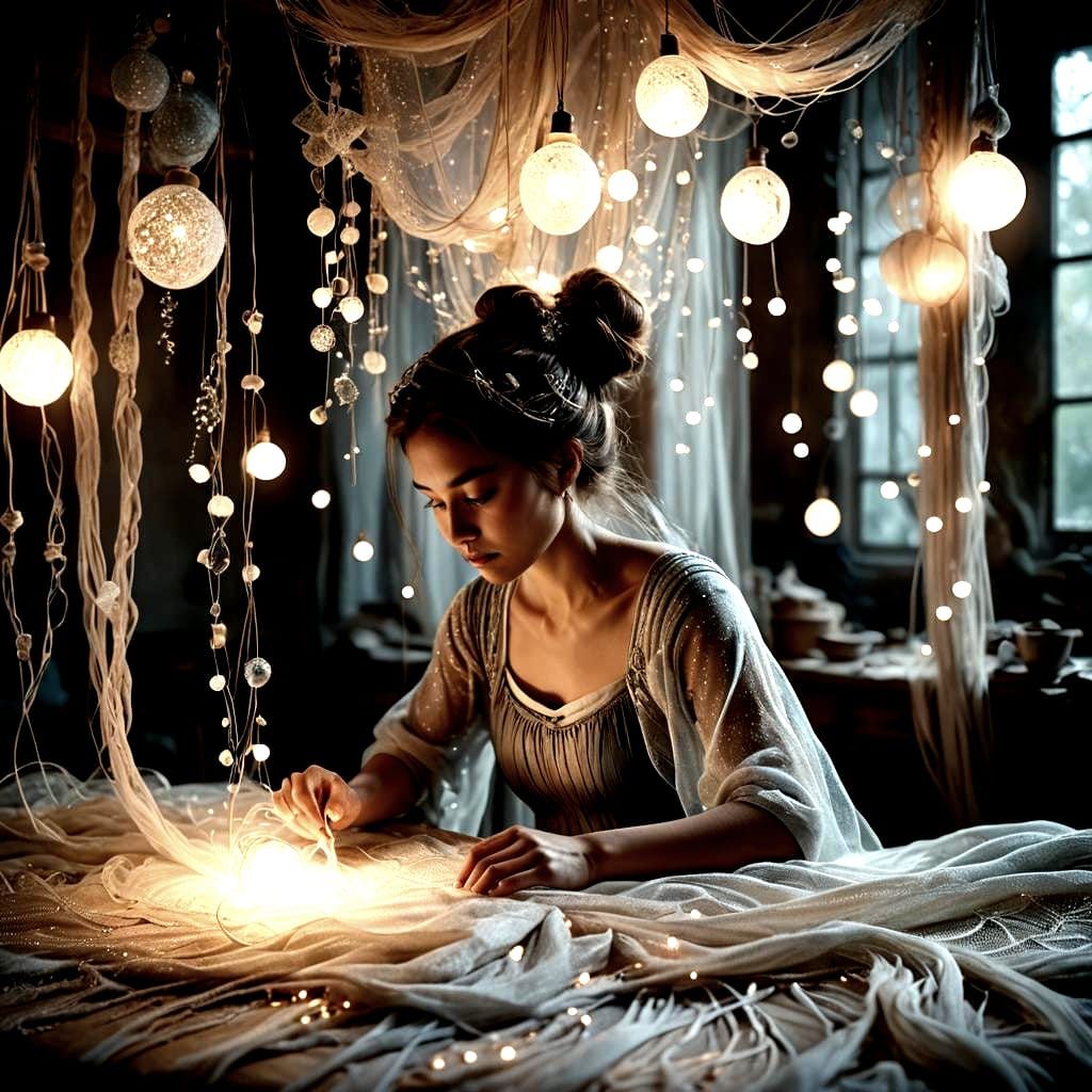  artisan weaving moonbeams into delicate fabrics  by @kylapink