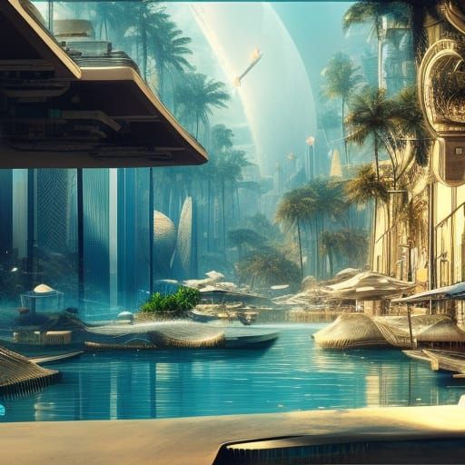 Resort Beach City - Ai Generated Artwork - Nightcafe Creator