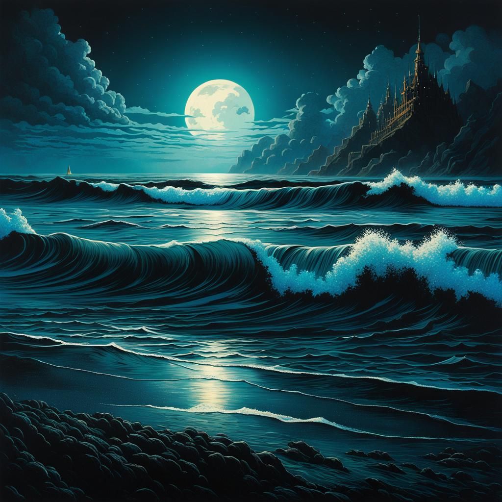the dark sea  by @frogfairy