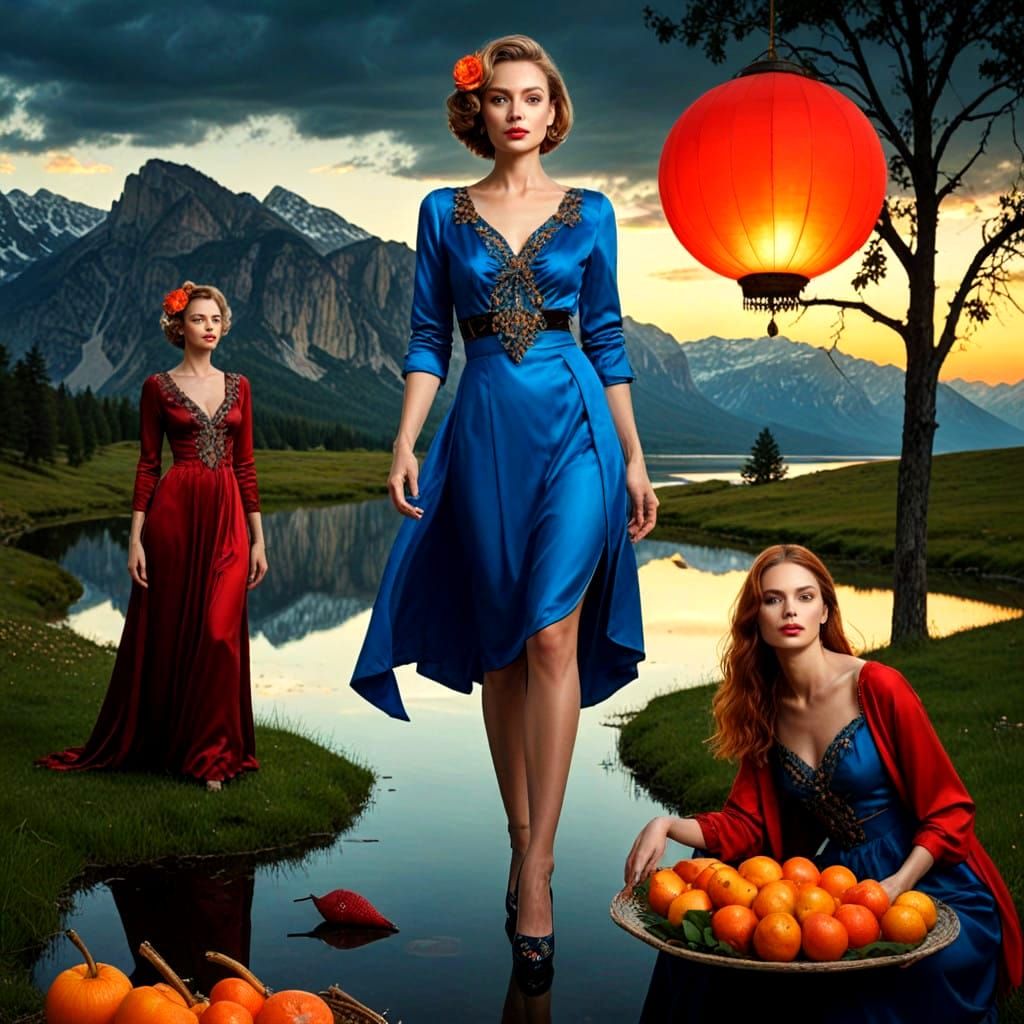 Charming Woman in Exotic Haute Couture Portrait