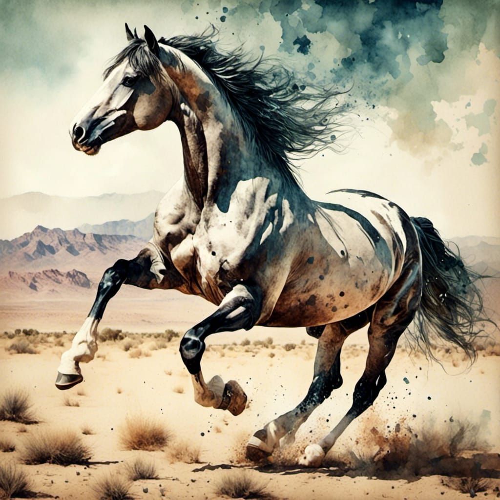 <lora:Horses:1.0> <lora:Antique Watercolor:1.0> 9