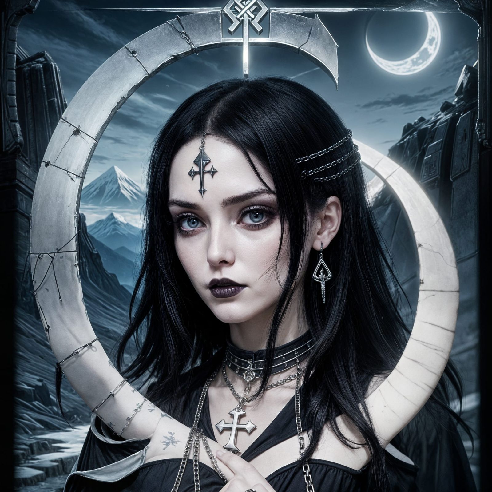 An attractive, pale goth girl!