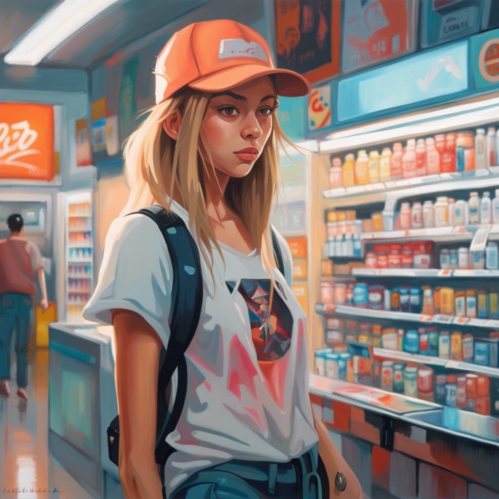 A ultradetailed beautiful panting of a stylish girl wearing ...