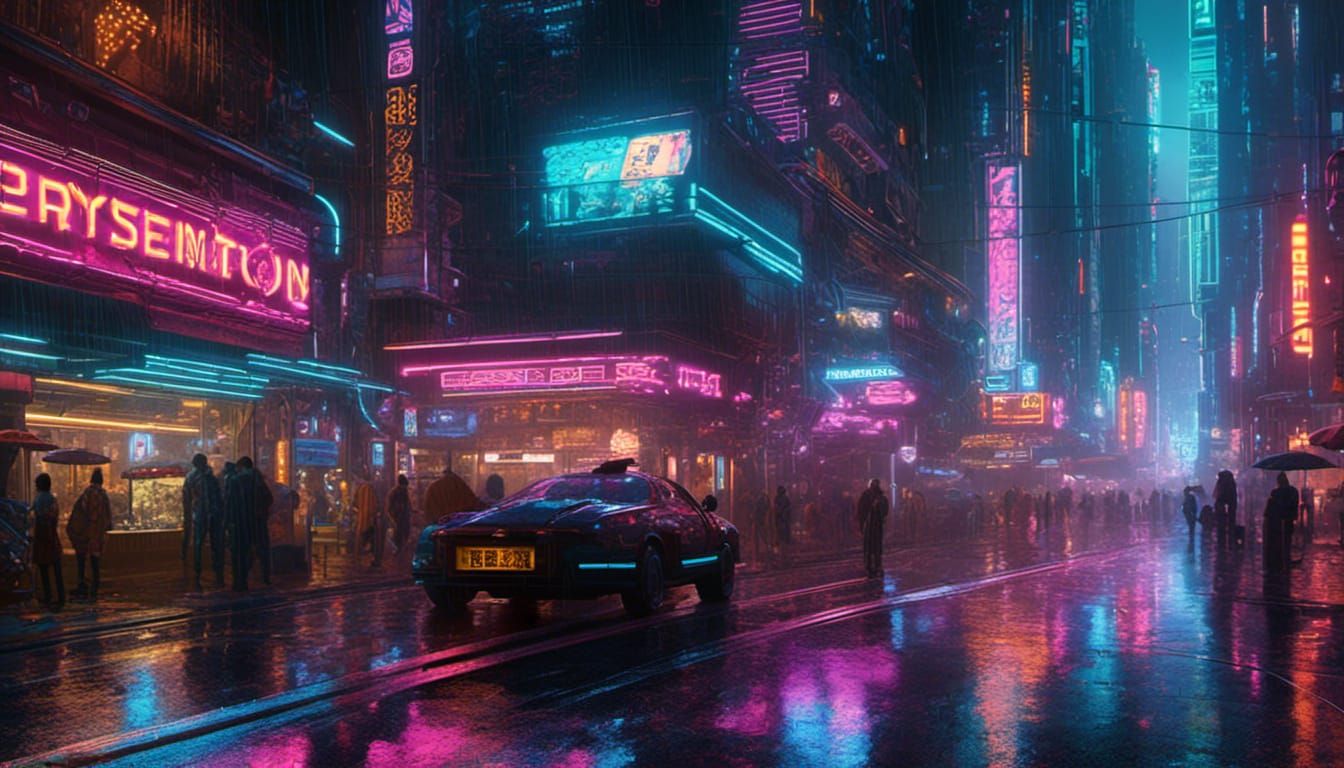 Cyberpunk City Street