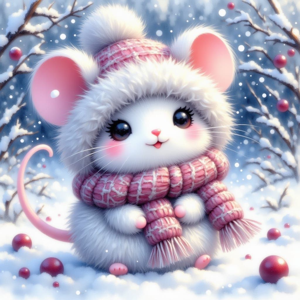 <lora:Mim:1.0> thick Impasto Impressionistic watercolor hyper detailed intricate hyper realistic natural cute adorable little white fluffy ...