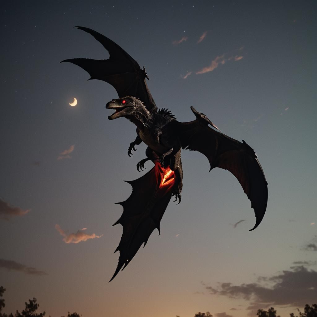 A chilling fusion of two nocturnal predators, a Velociraptor and a vampire bat, culminating in a creature that defies the boundaries of preh...