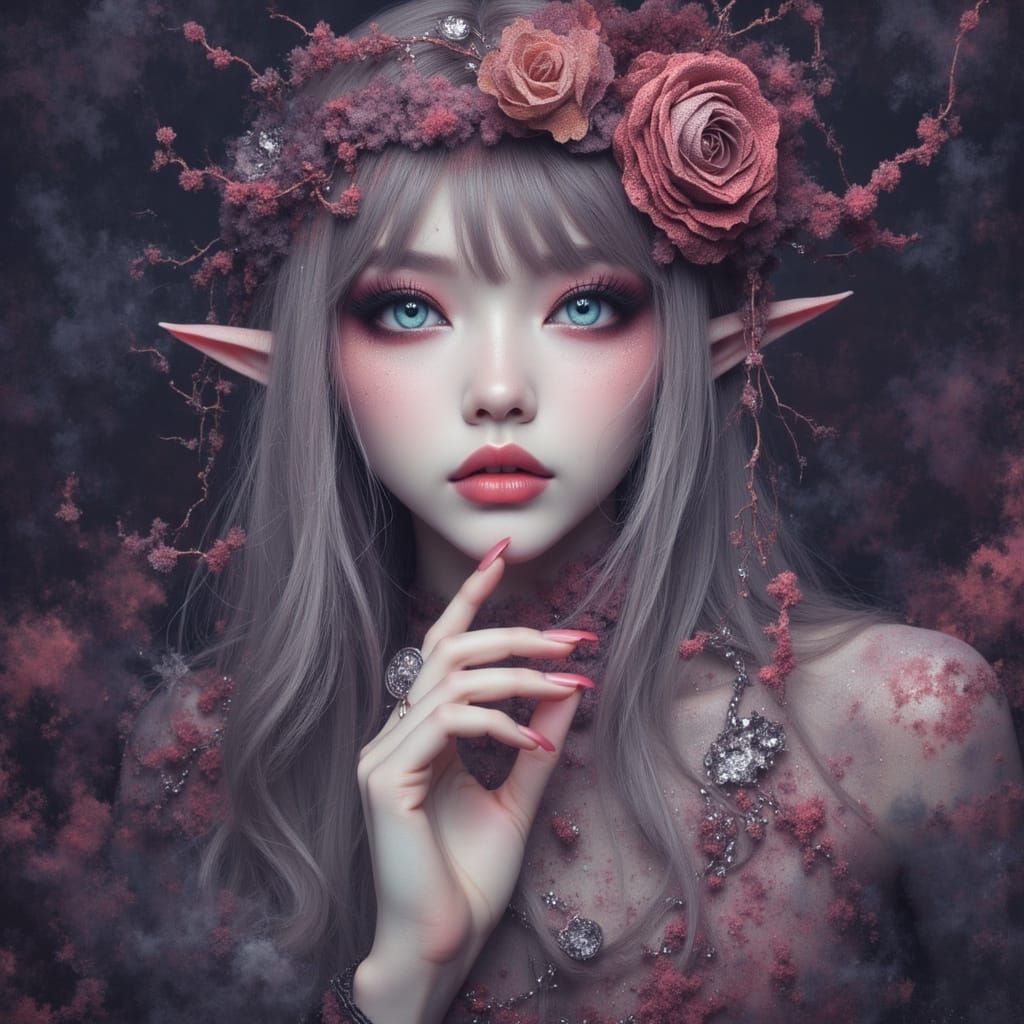 Dark Oil Painting of a Drow Elf