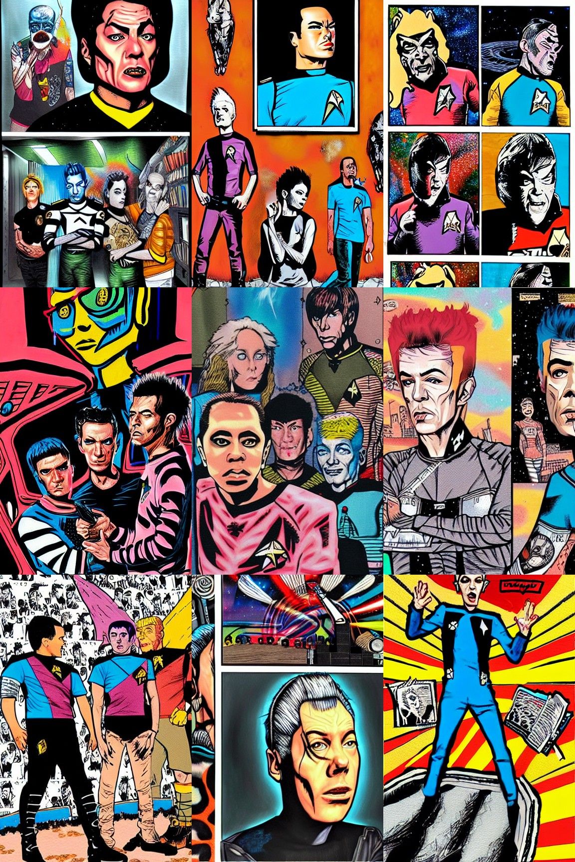 punk rock comix star trek realistic juxtapoz painting