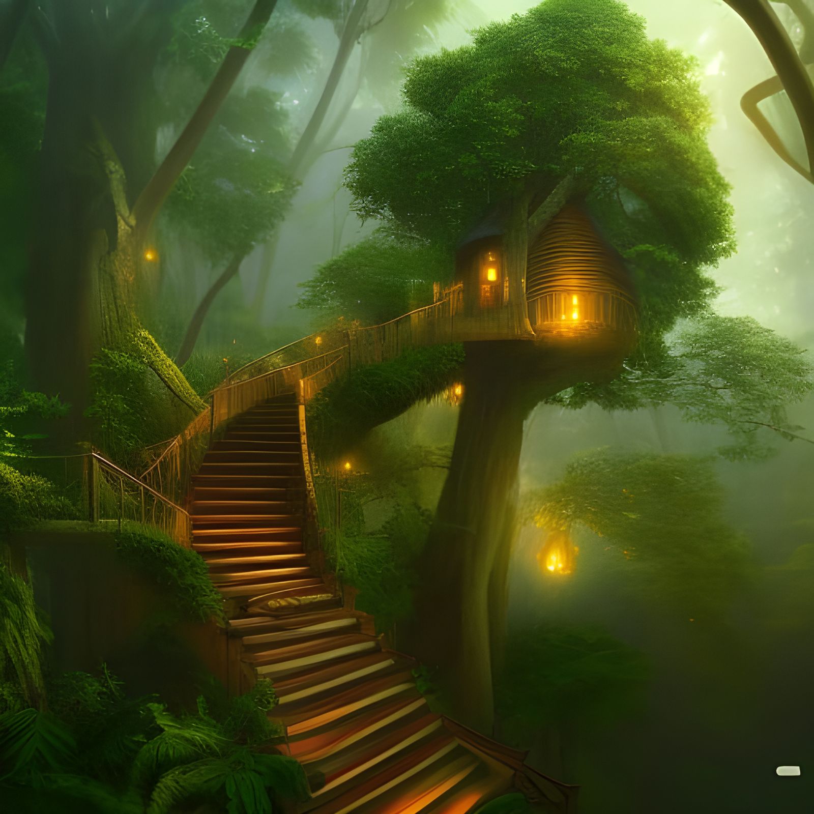 A treehouse  by @Alux